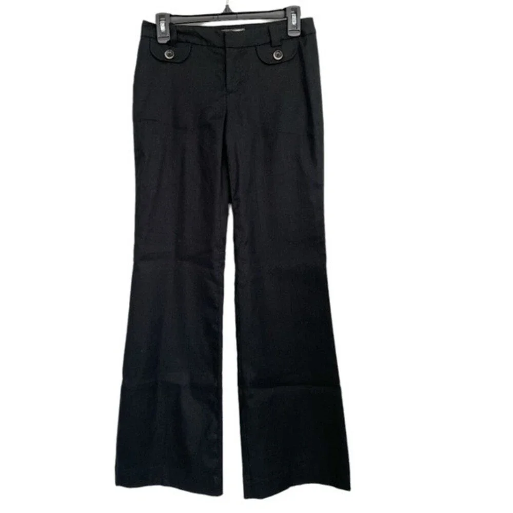 Banana Republic Lined Black Linen Pants Size 0‎